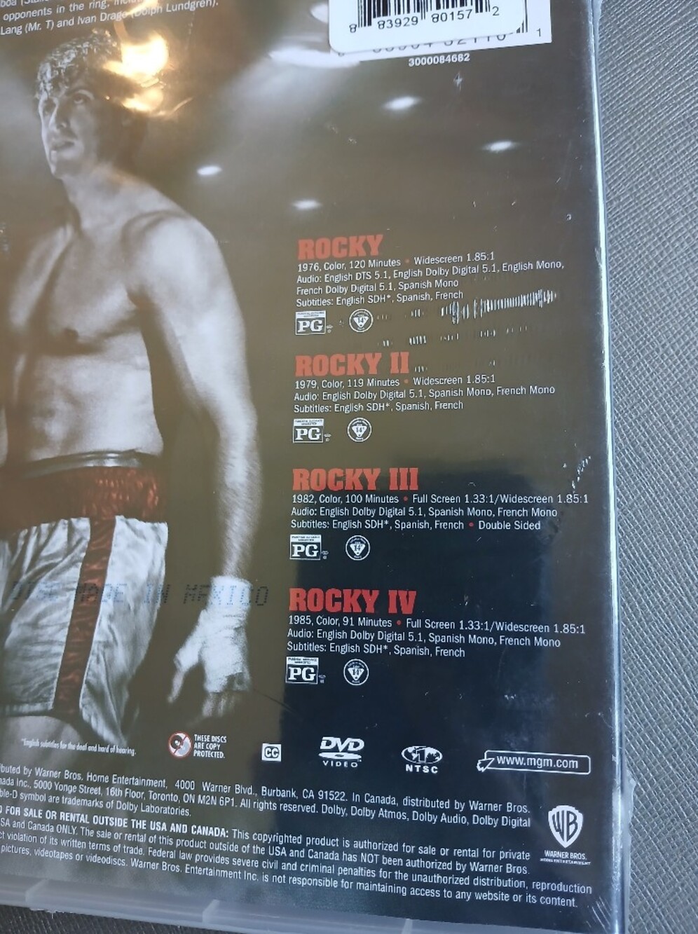 Rocky 4-Film Collection DVD — Black and Red Cover - Picture 2 of 3